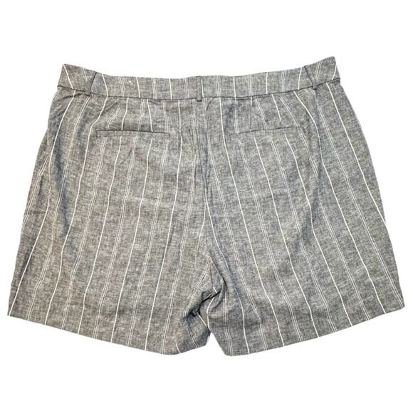 Lane Bryant Gray Linen Blend Shorts
White Stripe Mid Length, Size 22 Coastal - Picture 7 of 8